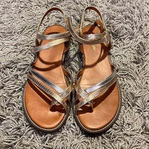Silver and gold sandals